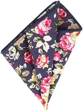 Snobbop Pocket Square Handkerchief Blue Navy Floral