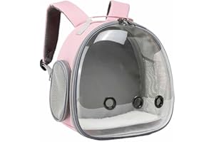 CRAZYVIEW Guinea Pig Carrier, Guinea Pig Carrier Backpack Small Animal Carrier Bag, Clear Bubble Window Backpack, Portable Bunny Bearded Dragon Carrier Travel Carrier for Small Animal