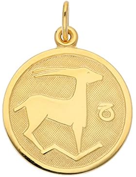 Gold 8 k ( 333 ) Sternzeichen Anhänger - Steinbock - Ø 20 mm