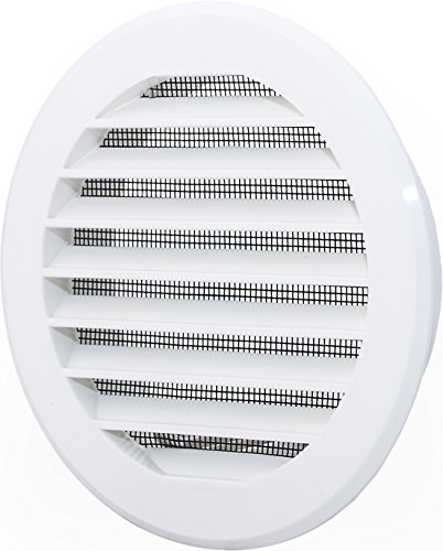 L2 Lüftungsgitter Abschlussgitter rund Ø 80 mm weiß mit Insektennetz Gitter ABS Kunststoff witterungsbeständig Insektenschutz