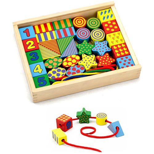 Wooden Lacing Blocks Set