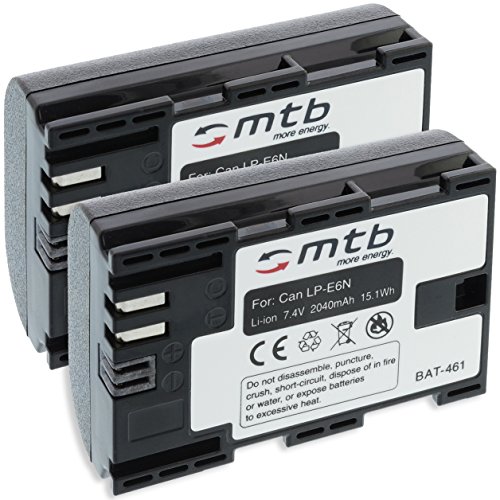 2 Batteries LP-E6N  2040mAh  pour Canon EOS 5D Mark III   7D Mark II  60D  70D  80D   XC10   WTF-E5  E7  avec plus r  cent InfoChip - Juin 2016 
