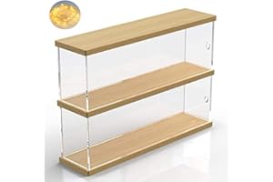 JOODYYOO Joody - Escaparate de 2 Niveles para colección con Figura de Manga Amiibo, Vitrina de Almacenamiento, Caja de plexiglás para Juguetes de colección, escaparate con Puerta, escaparate