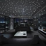 PAOLIAN Resplandor En Las Etiquetas Engomadas Oscuras De La Pared De La Estrella 407Pcs DecoracióN Luminosa De La HabitacióN De Los Cabritos Del Punto Redondo