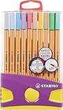 Disponible en 47 colores Stabilo Point - 20 rotuladores de colores surtidos, 10 de ellos color pastel
