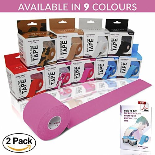 Kinesiology Tape - Medical Grade Uncut 5cm x 5m Roll - Ideal for Athletic Sports Physio Strapping and Muscle Injury & Support - Includes eGuide