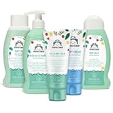 Hecho en Suiza Marca Amazon- Mama Bear Set para los bebés: Gel de baño, champú, crema para el cambio del pañal, aceite, crema para la cara y el cuerpo