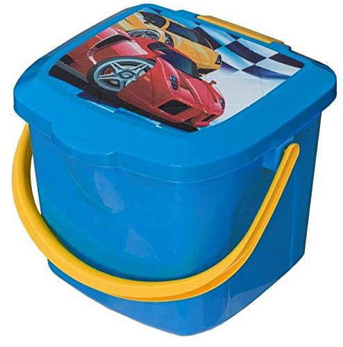BranQ - Cubo taburete para niños 15,5L 3 colores alegres: verde, rosa y azul (verde)