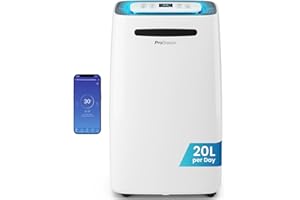 Pro Breeze® 20L/Day Smart Dehumidifier with Digital Humidity Display, Sleep Mode, Continuous Drainage, Laundry Drying and 24 Hour Timer - Ideal for Damp and Condensation