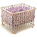 BABY VIVO WOODEN PLAYPEN SQUARE 100x75 CM WITH REMOVABLE WASHABLE INLAY VIOLET