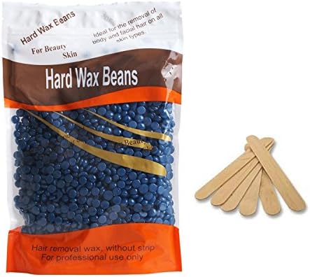 Sikenuo Hard Wax Beads Professional Solid Depilatory Hair Remover Hard Wax Beans Lavender Flavor , Granules Hot Film Wax Bead For Men Women Grain Body Hair Removal 10Ounce With 20pc free Wax Spatulas (purple)