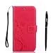 Produktbild Samsung Galaxy A5 ( 2016 ) Hülle, Samsung Galaxy A5 ( 2016 ) Schutzhülle, Alfort 3 in 1 Lederhülle Fashion Design Premium PU Leder Hohe Qualität Tasche Case Cover Kasten Abdeckung Wallet für Samsung Galaxy A5 ( 2016 ) 5.2" Smartphone Funktion Standfunktion Unterstützte Telefone und Magnetverschluss mit Schmetterling ( Rote ) + Alfort Schwarz Stylus Pen