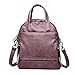 Produktbild G&L Damen Rucksack Wasserdichte Leather Schultaschen Anti-diebstahl Tagesrucksack Schultertaschen,Purple