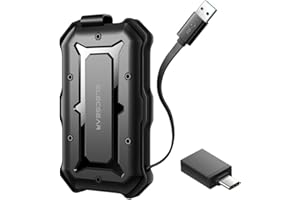 ElecGear USB 3.0 SATA Boîtier de Protection pour Disque Dur 2.5", IPX6 Waterproof Externe HDD / SSD de Boîtier étanche Antichoc Testé Militaire avec Câble USB intégré et Adaptateur USB C