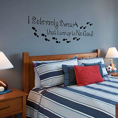 Harry Potter Wall Sticker I Solemnly Swear That I Am Up To No Good! Footsteps Movie Book Funny Quote Vinyl Art Decal Mural Children Bedroom Girls Boy 35x100cm By Nia Art