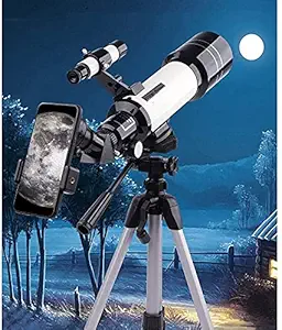 ZIHRA Astronomical Refractor Telescope, Aperture Telescope with Tripod, 70mm Aperture AZ Mount Telescope for Kids Portable Astronomy Telescope Gifts