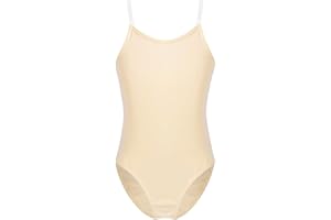 TiaoBug Mädchen Ballett Trikot Ballettanzug Kinder Gymnastikanzug Turnanzug Tanz-Body Unterwäsche in Hautfarben Beige Nude gr. 110 116 122 134 140 146 152