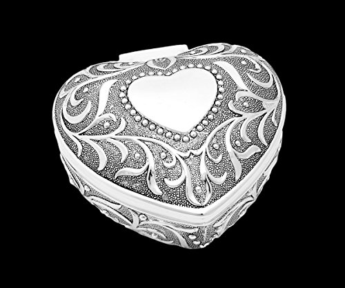 SCHMUCKKÄSTCHEN SCHATULLE ETUI SCHMUCKSCHATULLE RING KETTE SCHMUCK HERZ SILBER + BRILLIBRUM® FLYER - 5