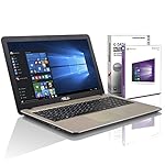 ASUS (15,6 Zoll) Notebook (Intel N3700 Quad Core 4x2.40 GHz, 4GB RAM, 750GB S-ATA HDD, Intel HD Graphic, HDMI, VGA, Webcam, USB 3.0, USB Type-C, WLAN, DVD-Brenner, Windows 10 Professional 64-Bit #5182