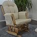 Veelar Natural Glider Rocking Nursing Maternity Breastfeeding Chair With Footstool (Beige Fabric)