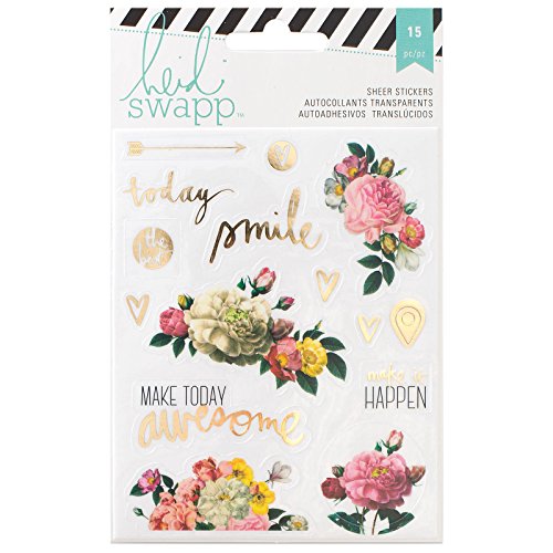 American Crafts Heidi Swapp mémoire Planning Clair Stickers Floral, Acrylique, Multicolore