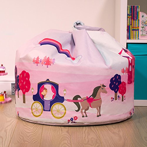 ICON Designer Princess Girls Bean Bag - Large Pink Kids Bean Bags
