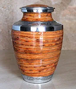 eSplanade Cremation Urn Memorial Container Jar Pot | Full Size Standard Urns | Metal Urns | Burial Urns (10 Inch)