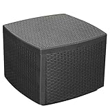 Medida: 53x53x40 cm. SATURNIA 8330145 Mesa Resina Auxiliar Simil Rattan Cofre 53x53x40 cm.