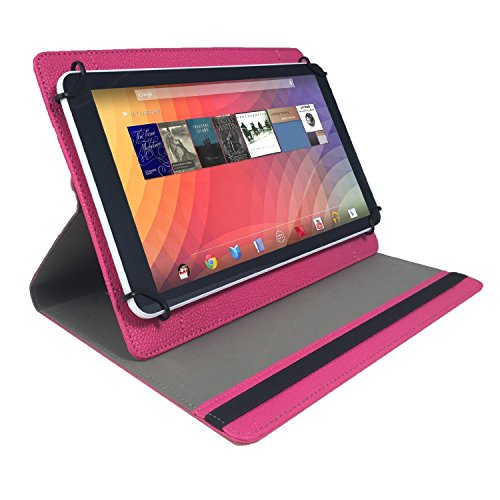 AXXO Tablet für Kinder 10 – 7 Zoll Drehbare Tablet Schutztasche mit Standfunktion + Touch Pen – Pink 7 Zoll 360 - 5