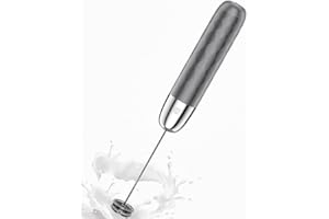 Maestri House Rechargeable Milk Frother, Handheld Electric Foam Maker Detachable Stainless Steel Whisk Drink Mixer Foamer Mini Blender for Matcha, No Stand, LunaFro Mini (Medium Gray and Silver)