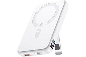 EISSIX Power Bank for Magsafe, Magnetic Power Bank 12000 mAh, PD 22.5 W USB-A Output, Wireless Portable Charger with Type-C Input and Output, LED Display for iPhone 16/15/14/13/12/Pro/Pro Max Series