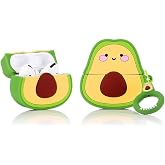 LEWOTE Silicone Cute Funny Cover Compatible with Apple Airpods Pro [Fruit Series] Smiley Avocado