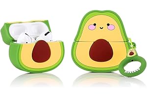 LEWOTE Silikonowe etui Zabawna Okładka Kompatybilna z Apple Airpods Pro [Seria Owoców] (Buźka Awokado)