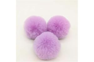 BrightGlow Kunstfell Pompon 8cm Weiche Pompons zum Basteln Groß Pom Pom Bälle Fellbommel Kunstfell-Pom-Poms DIY Pom Pom Bälle Kaninchenfell Bommel für Mützen Beanies Tasche Lila Süßkartoffel 10 Stück
