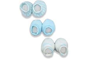 JEB TIFL Baby Booties - Pack of 3 - Soft & Adjustable, 100% Cotton Machine Washable, Essentials for Newborns