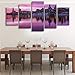 Produktbild Fyyanm Bilder Hd Druckt Wandkunst Leinwand Foto 5 Stücke Castle Tower Poster Sunset Glow Schiff Seascape Malerei Wohnzimmer Decor-10X15Cmx2 10X20Cmx2 10X25Cm