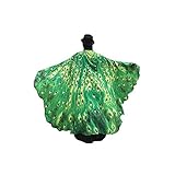 Chiffon Schal, Canvalite Schmetterling Pfau Flügel Damen Mädchen Schal mit Kordelzug Fee Nymphe Pixie Cosplay Kostüm, weich, 197*125cm für Karneval Feier Strand Freizeit