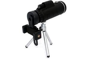 NUZAMAS 10x40 Monokularteleskop- und Telefonadapter-Stativset, Hochoptisches Monokular, FMC Green Film, Tragbares Teleskop, wasserdicht für Vogelbeobachtung, Reisen, Jagd, Angeln, Fußballspiele