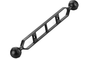 NovelGoal Aluminium undervatten dubbel boll gemensam arm förlängare förlängning armfäste för hjä 13 och hjä all action dykning ljuskamera (svart, 23 cm)