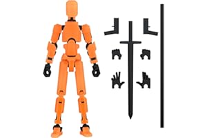 MerryXD T13 Action Figure,Assembly Completed Titan 13 Action Figure Lucky 13 Action Figure Dummy 13 Action Figure 3D Printed Multi-Jointed Movable, Nova 13 Action Figure Toy Orange