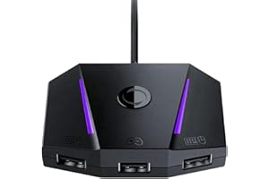 Tosuny VX2 AimBox Keyboard Mouse Adapter, APP Control MnK Converter for PS 4, X Box Series X/S, X Box One, with 3.5mm Audio & RGB Light, for Shooting Games