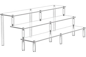 AZEAM Acryl Riser Ausstellungsregal 3-stöckiges Display Erhöhung Funko Pop-Figuren Display Ständer große Erhöhungen für Cupcake Organizer Make up Kollektion Arbeitsplatte Schreibtischplatte