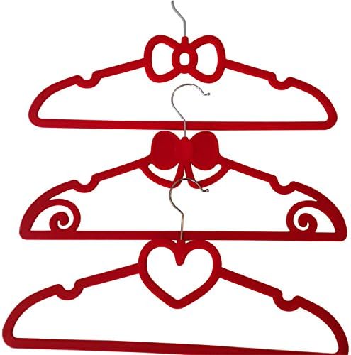 BEAUTIFULLY DESIGNED HEART SHAPED HANGER, SLIM WITH SWIVEL HOOKS. RICH RED VELVET HANGERS FOR SHIRTS, TROUSERS, BLOUSES AND DRESSES, WITH ACCESSORY BAR (41.5 X 23 X 0.5CM).