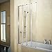 Produktbild 800x1400mm 4 Fold Folding Chrome Shower Bath Screen Glass Door Panel(FF80-4) by bLux