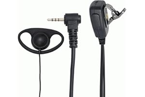 TECHZOCO Auricolare microfono PTT per trasmettitore Walkie Yaesu Vertex, Headset per walkie-talkie, auricolare PTT, auricolare con microfono radio bidirezionali, connettore jack 3,5 mm 4 pin, 1 metro