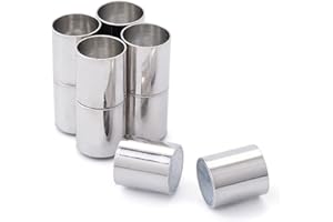 Craftdady Set di 10 chiusure magnetiche a colonna in ottone da 8 mm, tappi terminali in pelle, distanziatori per tubi in platino per bracciali, collane e gioielli