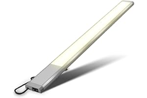 B.K.Licht - Lampada sottopensile cucina LED con interruttore on/off, colore della luce bianco caldo, cavo di collegamento incluso, lampada sottopensile, 57,5 x 4,9 x 1,3 cm, color titanio
