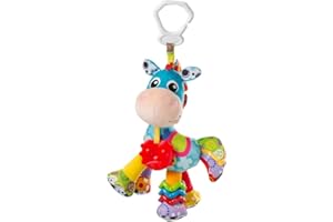Playgro Pluszowy Aktywności Koń Klip Clop, Zabawka dla Wózek Dziecka, Niebieski/Wielokolorowy, 40182