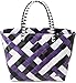 Produktbild normani® Einkaufstasche Shopper geflochten aus Kunststoff - robuster Strandkorb Vintage Style 38cm x 25cm x 28cm Farbe Visual Stripe/Purple Ratan
