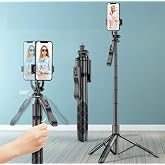 Coverzone Professional Tripod And Selfie Stick L16 153cm Cell Phone Height Adjustable Ma With Bluetooth Remote Control